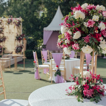 Lavender Fabric-Themed Outdoor Wedding Reception Template