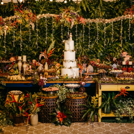 Tropical Rainforest-Themed Multi-Tiered Dessert Display Set